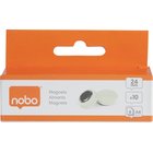 Nobo -magneetit valkotaululle, 24 mm, valkoinen, 10 kpl