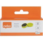 Nobo -magneetit valkotaululle, 32 mm, keltainen, 10 kpl