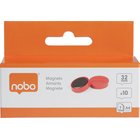 Nobo -magneetit valkotaululle, 32 mm, punainen, 10 kpl