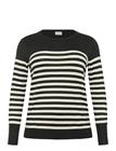 KAFFE CURVE Kclizzy Striped Knit Pullover - DGM/TURTLEDOVE HALF STRIPE - XL