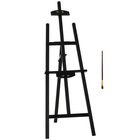 Puinen taiteilijateline 134,5 cm korkea, puinen maalausteline enintään 108 cm kokoisille kankaille, kenttä- ja ateljeeteline maalaamiseen, luonnosteluun, häihin, näyttelyihin, musta