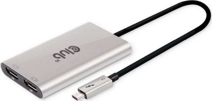 Club 3D Thunderbolt 3 - 2x DisplayPort 4K60Hz -sovitin, Harmaa – kuva 6/6