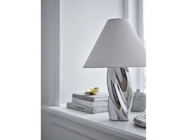Bloomingville - Silva Table Lamp - Silver - Stoneware