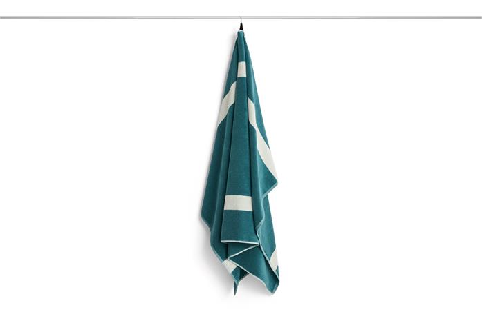 HAY Stripe pyyhe Petrol blue, 100ä—150 cm
