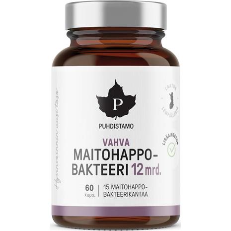 Puhdistamo Vahva Maitohappobakteeri 12 mrd, 60 kaps