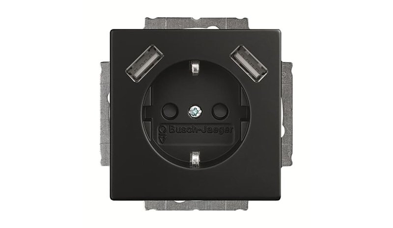 ABB 2CKA002011A6280 Pistorasia 2 x USB A Mattamusta – kuva 1/1