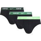 Nike Briefs Essential Cotton Stretch 3-pack - Musta/Vihreä