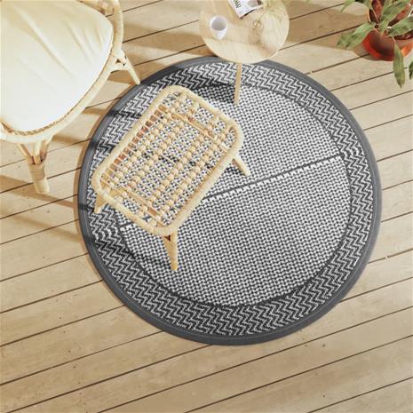 vidaXL Ulkomatto ARAKIL harmaa Ø120 cm PP
