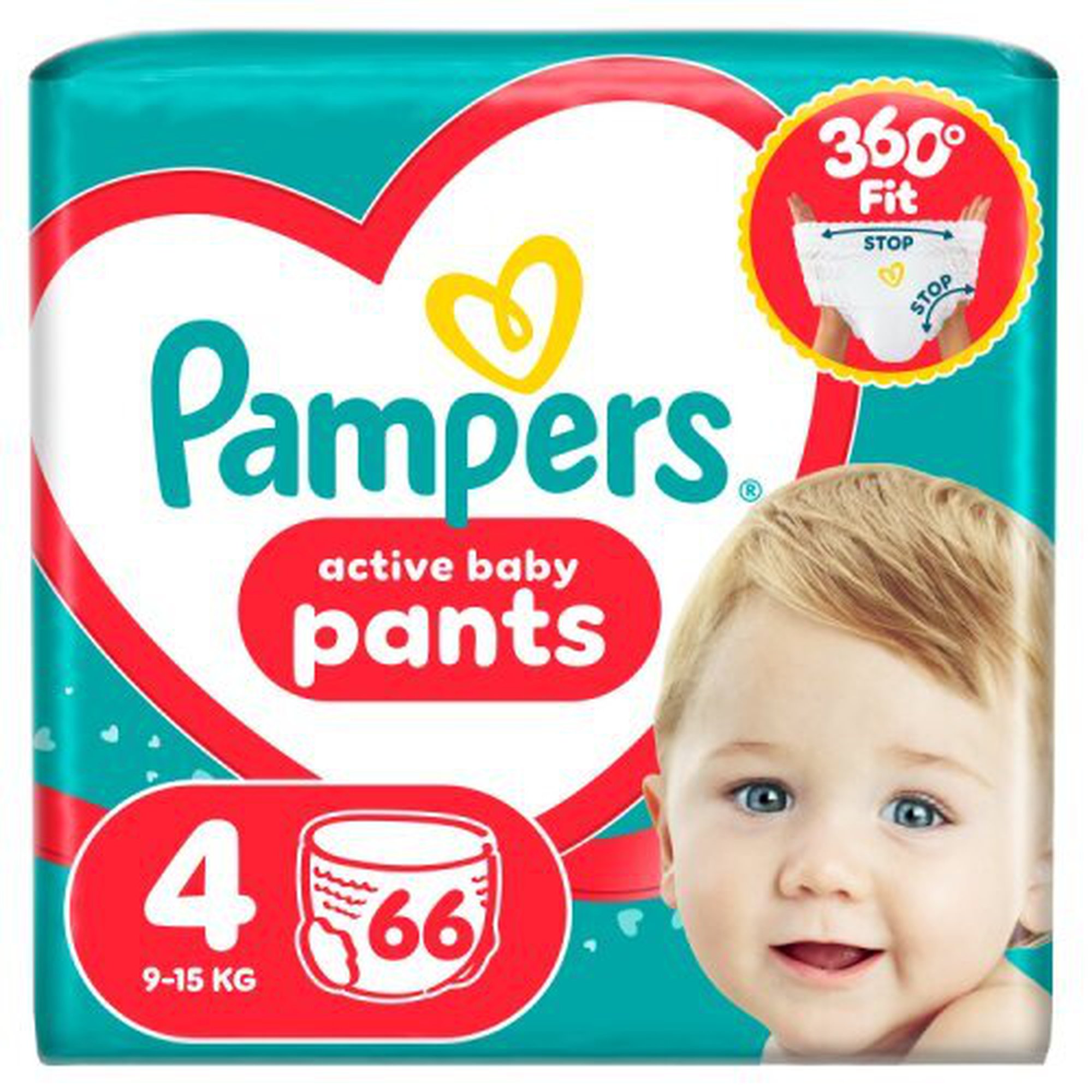 Pampers Active Baby Pants vaipat, koko 4, 66 kpl.