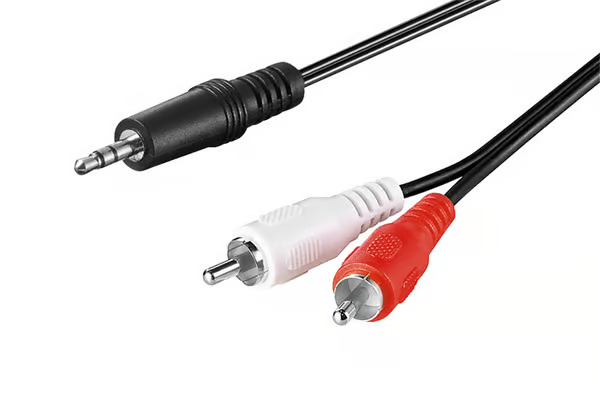 Pro MiniJack - 2xRCA - Musta - 0.5m