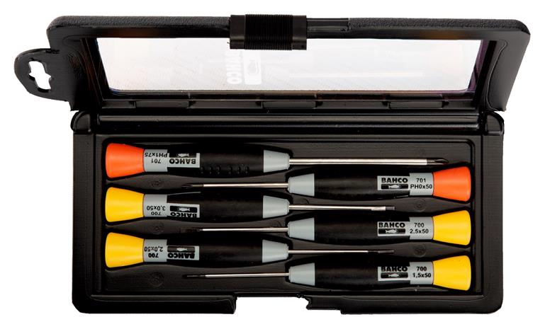 BAHCO Precision screwdrivers: set 6pcs sl+ph