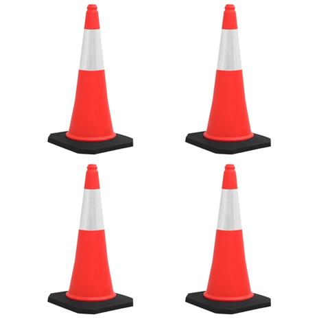 vidaXL Heijastavat liikennekartiot vankoilla pohjilla 4 kpl 75 cm