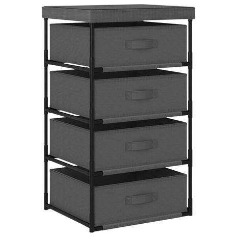 vidaXL Säilytysteline 4 kangaskorilla teräs harmaa
