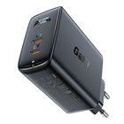 Kaksinkertainen USB-C PD 50W musta GaN laturi