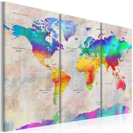 Artgeist World Map: Rainbow Gradient taulusetti – kuva 2/2