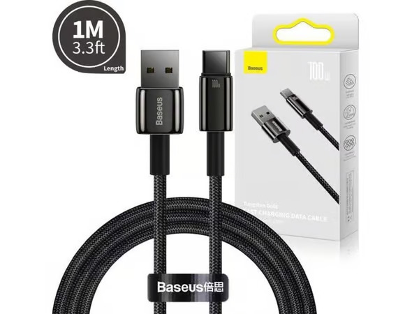 Baseus Tungsten Gold Cable USB to USB-C 100W 1m