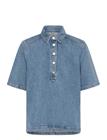 MY ESSENTIAL WARDROBE Abinamw 139 Boxy Blouse - MEDIUM BLUE WASH - 36