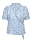 A-VIEW Peony Wrap Blouse - BLUE/WHITE - 36
