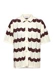 MALINA Alana Oversized Knitted Shirt - BROWN STRIPE - M