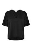 AHLVAR GALLERY Yoli V-Neck Silk Blouse - BLACK - XL