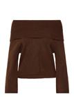 A-VIEW Penny Offshoulder Knit Blouse - BROWN - S