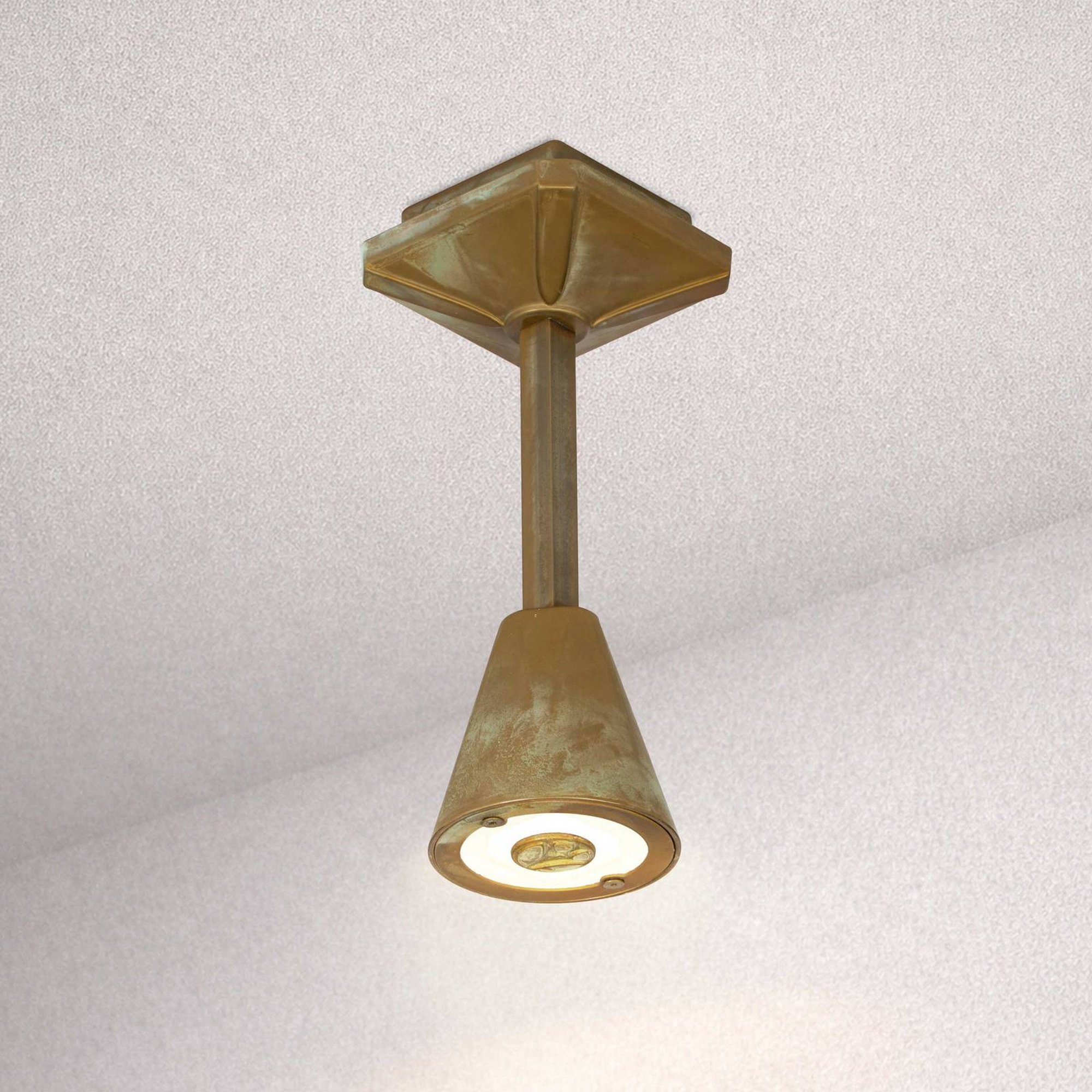Silva Disk -LED-ulkokattovalaisin, korkeus 26 cm, antiikkimessinki