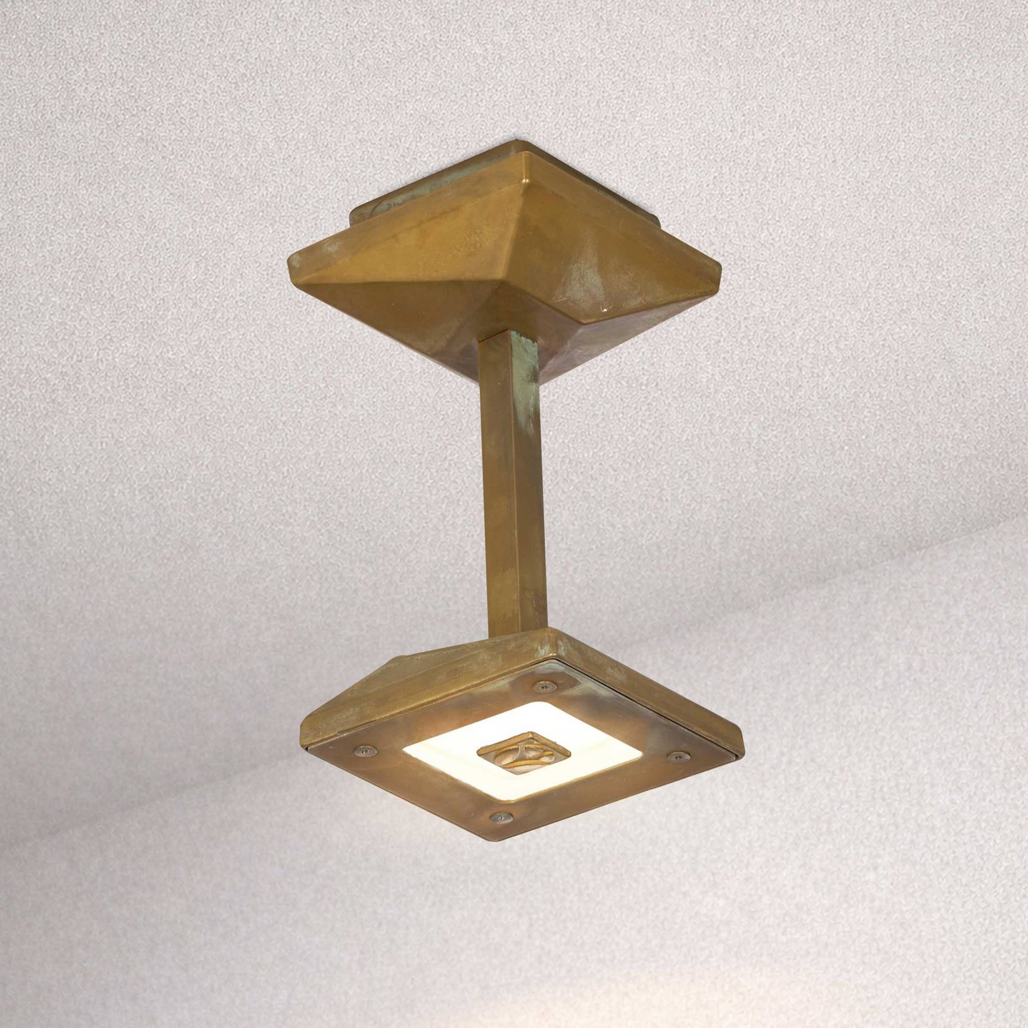 Aura Edge -LED-ulkokattovalaisin, korkeus 20 cm, antiikkimessinki