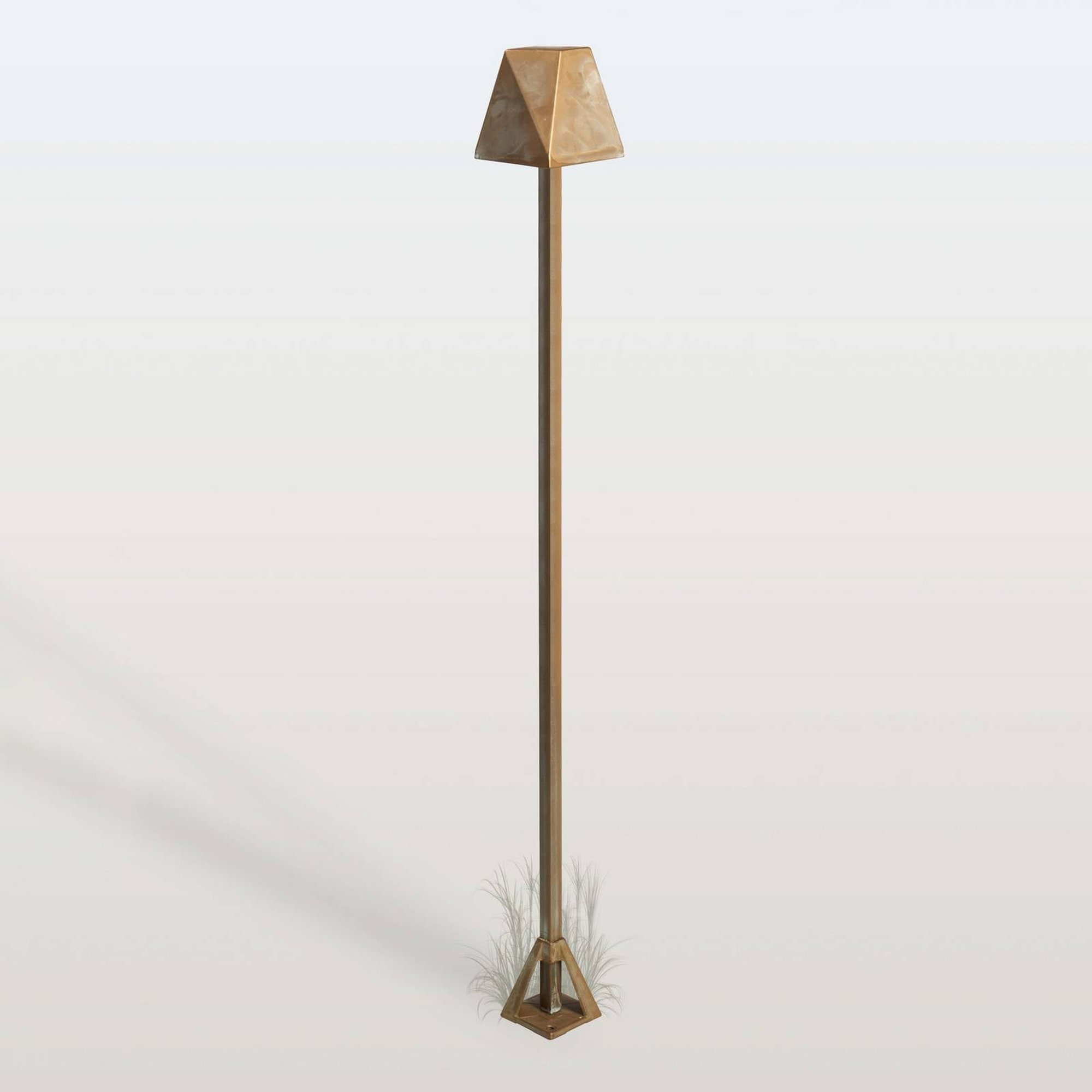 Silva Edge -LED-pylväsvalaisin, korkeus 100 cm, antiikkimessinki, IP65