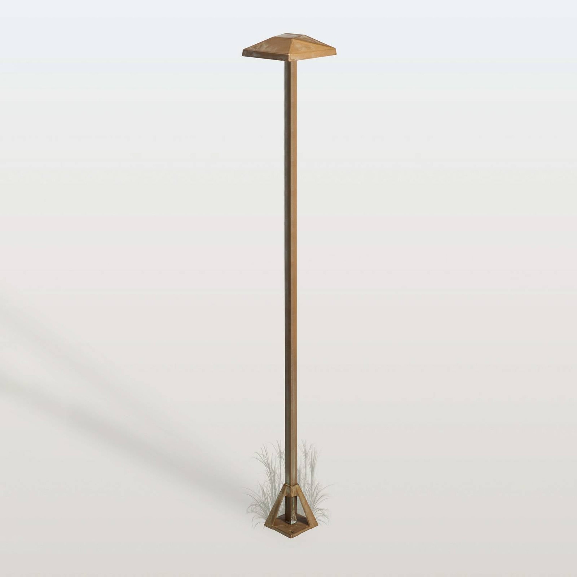 Aura Edge -LED-pylväsvalaisin, korkeus 100 cm, antiikkimessinki, IP65