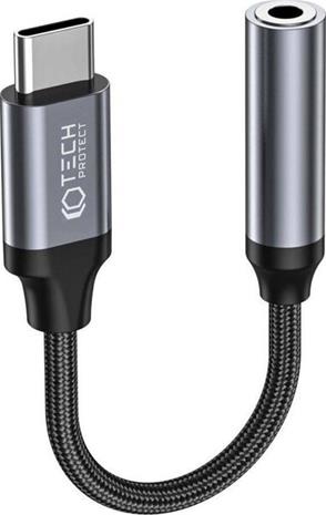 Tech-Protect UltraBoost USB-C Adapter / Mini Jack 3.5mm - Black