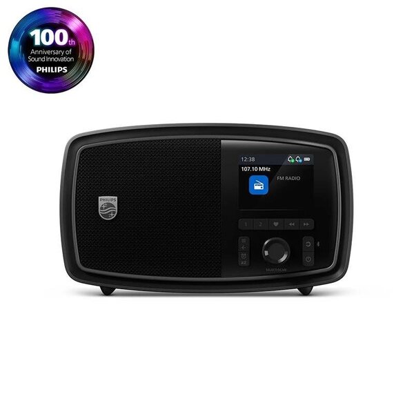 Kannettava radio „Philips TAV2000FB/00“ Bluetoothilla, FM:llä ja 20 esiasetetulla asemalla
