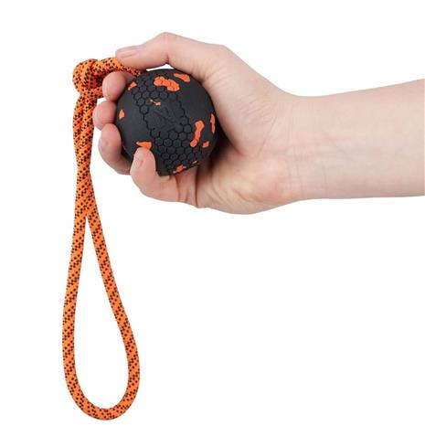 Non-Stop - Ball with rope - Orange/black - 6cm
