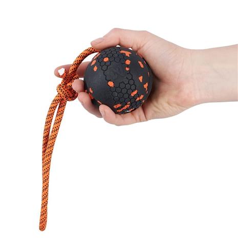 Non-Stop - Ball with rope - Orange/black - 7cm