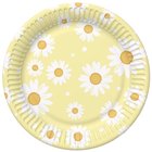 Pahvilautaset - Päivänkakkarat, Keltainen, 18 cm, 6 kpl