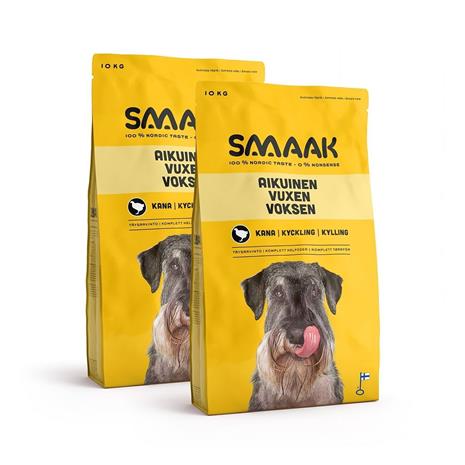 SMAAK kana aikuiselle koiralle 2 x 10 kg – kuva 1/2