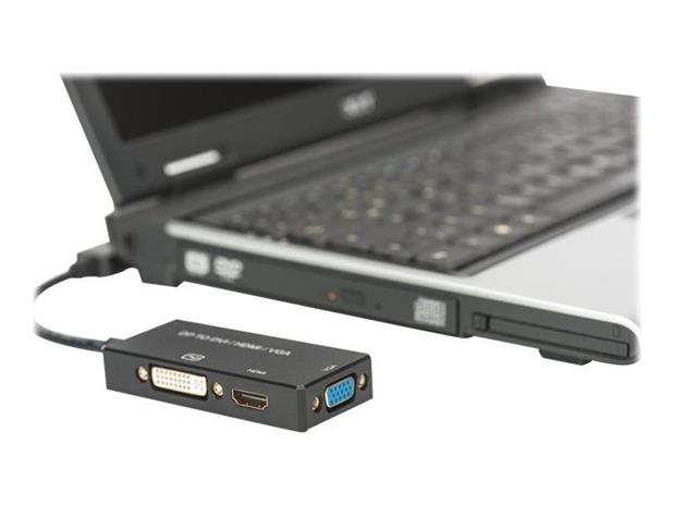 DIGITUS Näyttöportti 3in1-sovitin DP/HDMI+DVI+VGA