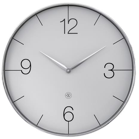 NeXtime - Finesse Large nXt Seinäkello 51 cm Kromi/Harmaa