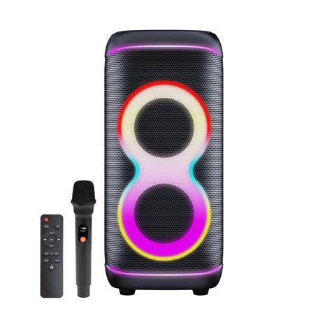 DENVER BPS-370 - Bluetooth Party Speaker with light function & 2 x 6.5" woofers - Black