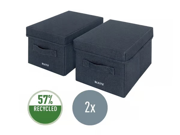 Leitz - Fabric Storage Box 2 Pieces - Grey