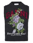 GANNI Floral Sleeveless Top - PHANTOM - S