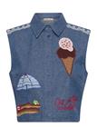 STELLA NOVA Out Of Office Embroidered Top - SUMMER BLUE - 34