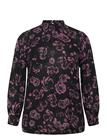 KAFFE CURVE Kcami Ls Blouse Printed - BLACK TULIPWOOD ROSE - 50