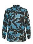 KAFFE CURVE Kcami Ls Blouse Printed - WINDWARD BLUE/BLACK FLOWER - 44
