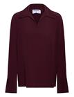 FILIPPA K Half Placket Blouse - DARK BURGUNDY - 34