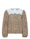 STELLA NOVA Leopard Blouse With Embroidery - LEOPARD - 34