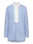 STELLA NOVA Striped Shirt With Scallops - CREME BLUE STRIPES - 36