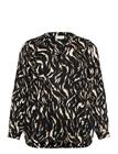KAFFE CURVE Kcdiana Blouse - BLACK/BROWN GRAPHIC ANIMAL - 54
