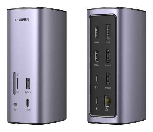Monipuolinen USB-hubi, harmaa