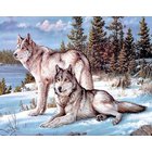 Timanttimosaiikki 30x40 cm - Wolves Winter