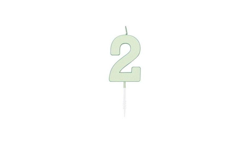 Globos Cake candle 4.5cm Pastel Mint no. 2 – kuva 1/1